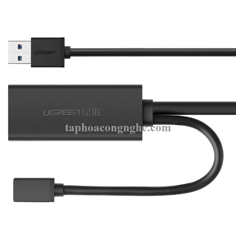 Ugreen 20827 10M màu Đen Cáp tín hiệu nối dài USB 3.0 hỗ trợ nguồn MICRO USB US175 30020827